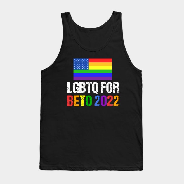 LGBTQ for Beto 2022 Rainbow Flag Tank Top by epiclovedesigns